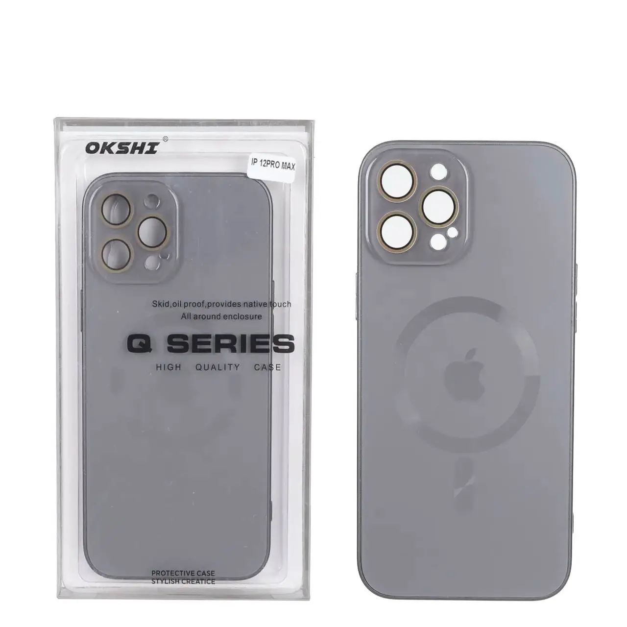 قاب اورجینال PVD MagSafe Qseries ضدخش لنز گلس دار Apple iPhone 12 Pro Max - خاکستری (پک دار) - اسپه کالا قاب اورجینال PVD MagSafe Qseries ضدخش لنز گلس دار Apple iPhone 12 Pro Max - خاکستری (پک دار) - تصویر 1