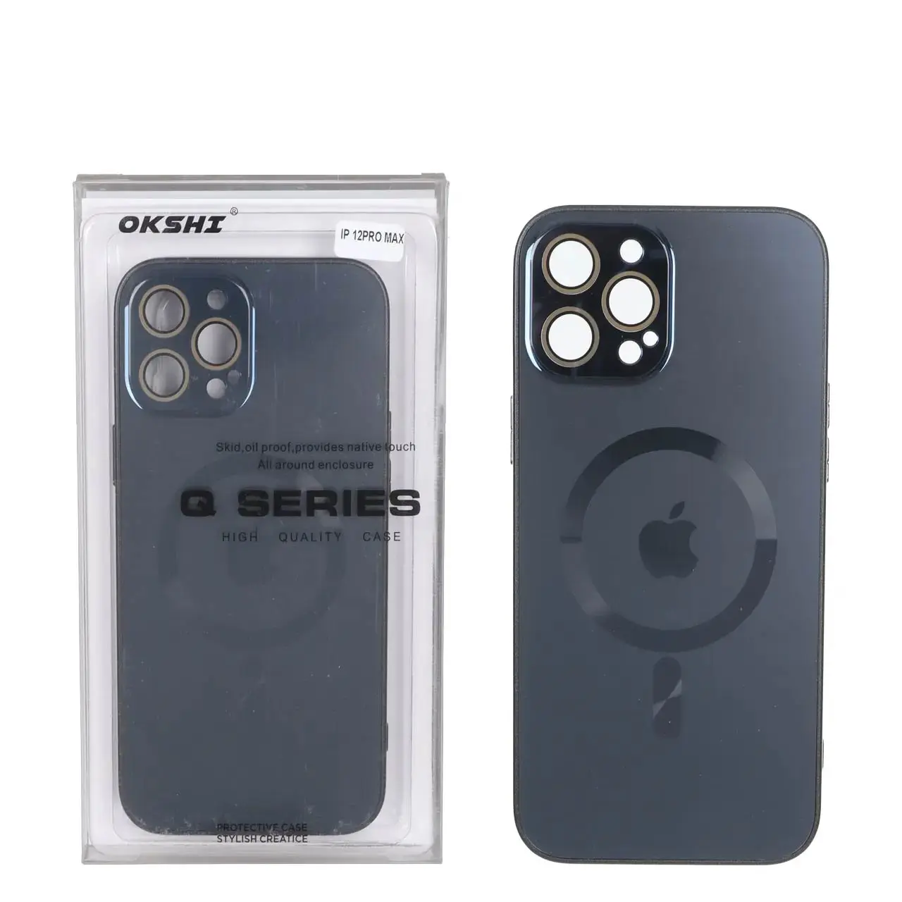 قاب اورجینال PVD MagSafe Qseries ضدخش لنز گلس دار Apple iPhone 12 Pro Max - سرمه ای (پک دار) - اسپه کالا قاب اورجینال PVD MagSafe Qseries ضدخش لنز گلس دار Apple iPhone 12 Pro Max - سرمه ای (پک دار) - تصویر 1