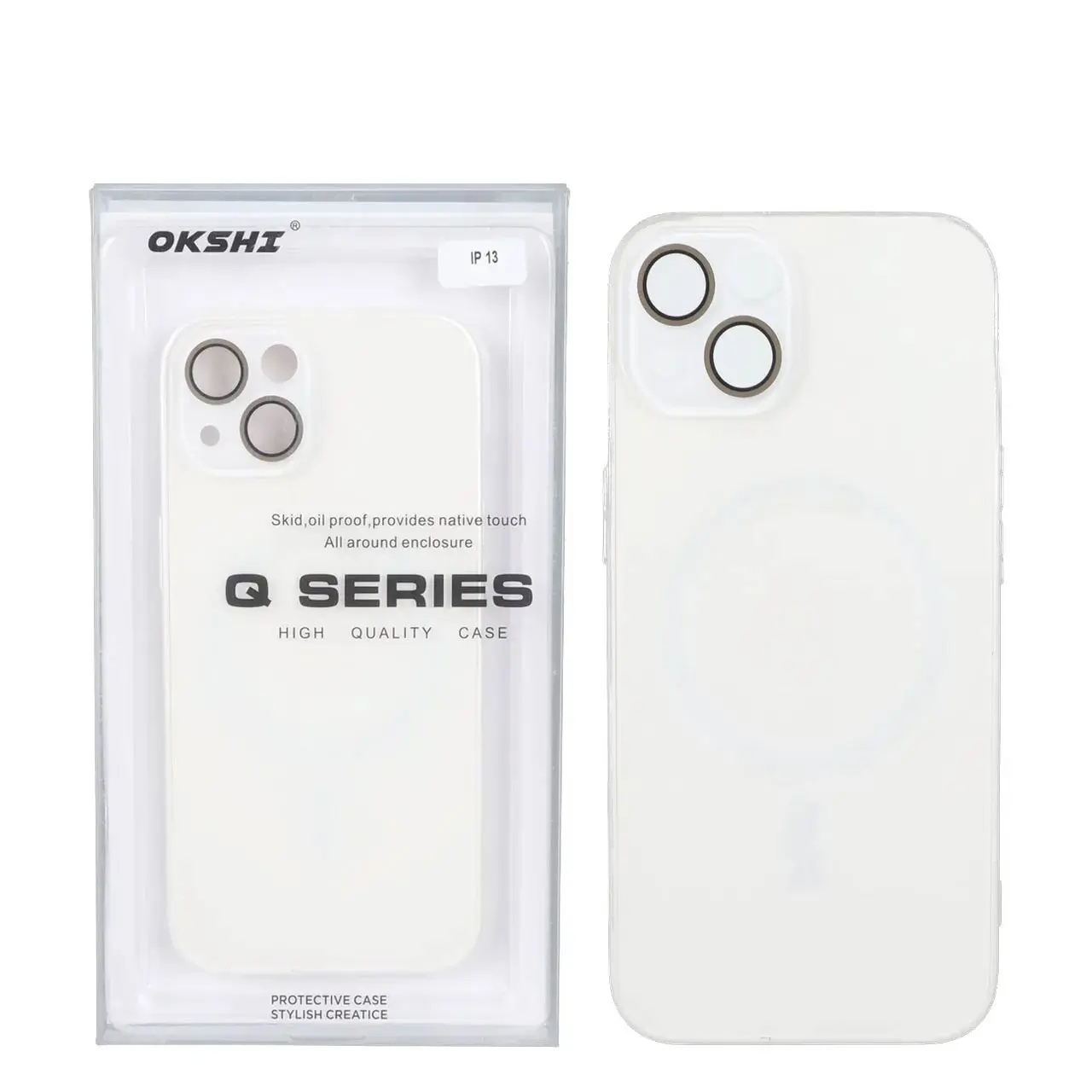 قاب اورجینال PVD MagSafe Qseries ضدخش لنز گلس دار Apple iPhone 13 / iPhone 14 - سفید (پک دار) - اسپه کالا قاب اورجینال PVD MagSafe Qseries ضدخش لنز گلس دار Apple iPhone 13 / iPhone 14 - سفید (پک دار) - تصویر 1