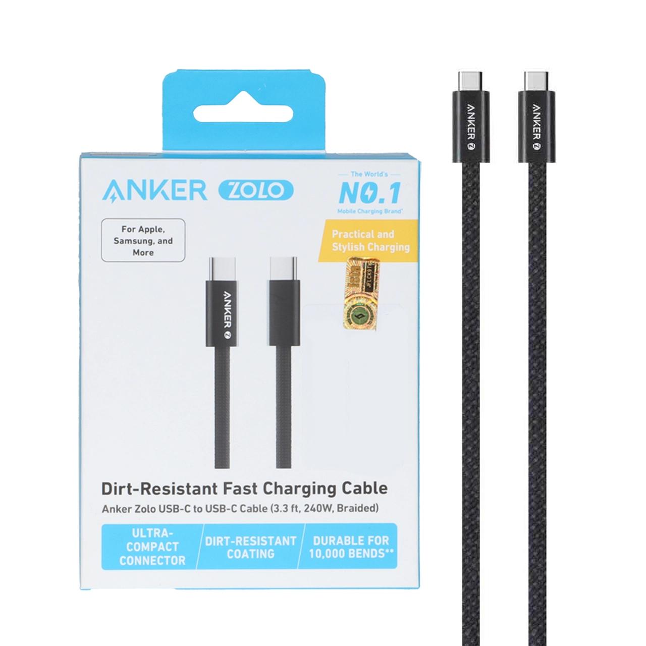 کابل شارژ فست 1.8 متری ANKER Type-C to Type-C مدل A8060H12 240W - مشکی (گارانتی 18ماهه حافظه طلایی ایستا) - اسپه کالا کابل شارژ فست 1.8 متری ANKER Type-C to Type-C مدل A8060H12 240W - مشکی (گارانتی 18ماهه حافظه طلایی ایستا) - تصویر 1