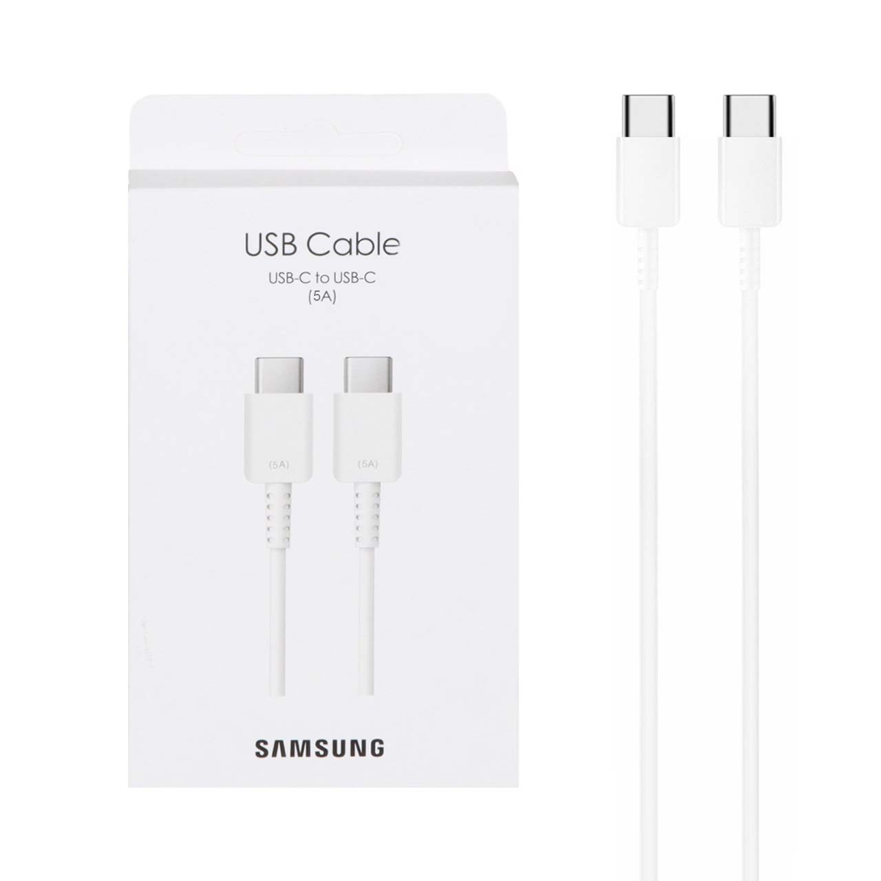 کابل شارژ Samsung Type-C to Type-C مدل S22 5A - سفید (پک دار) - اسپه کالا کابل شارژ Samsung Type-C to Type-C مدل S22 5A - سفید (پک دار) - تصویر 1