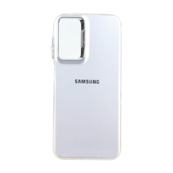 قاب SO COOL لنز متال لوگودار دور رنگی Samsung Galaxy A15 - شفاف نارنجی