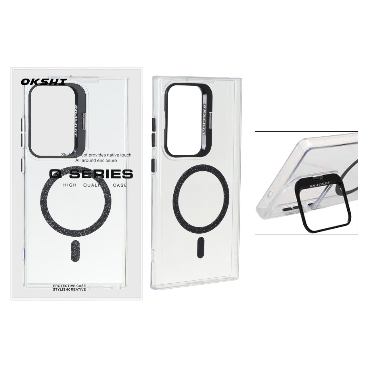قاب Bracket شفاف Magsafe اکلیلی Samsung Galaxy S24 Ultra - مشکی (پک دار) - اسپه کالا قاب Bracket شفاف Magsafe اکلیلی Samsung Galaxy S24 Ultra - مشکی (پک دار) - تصویر 1