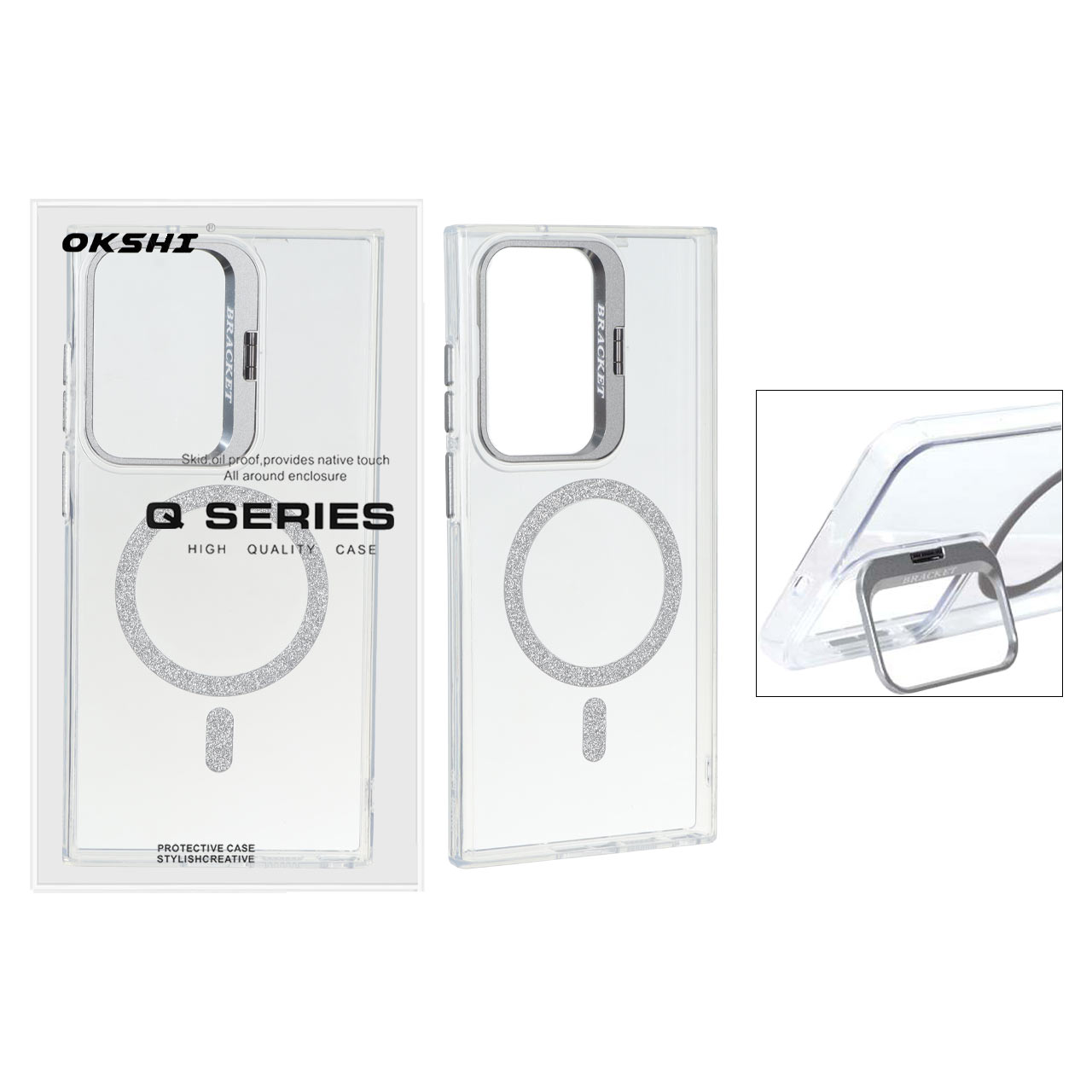 قاب Bracket شفاف Magsafe اکلیلی Samsung Galaxy S23 Ultra - نقره ای (پک دار) - اسپه کالا قاب Bracket شفاف Magsafe اکلیلی Samsung Galaxy S23 Ultra - نقره ای (پک دار) - تصویر 1
