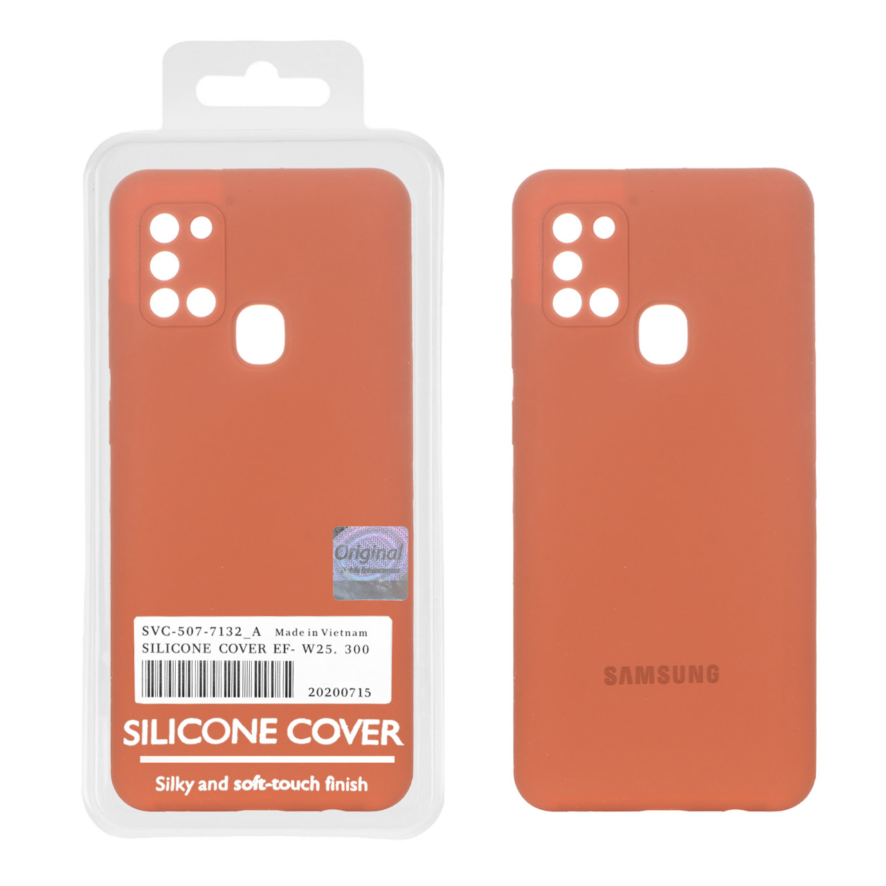 4614722 قاب سیلیکونی پاک کنی اورجینال Master Quality مدل Samsung Galaxy A21s - قهوه ای روشن (پک دار) - تصویر 1