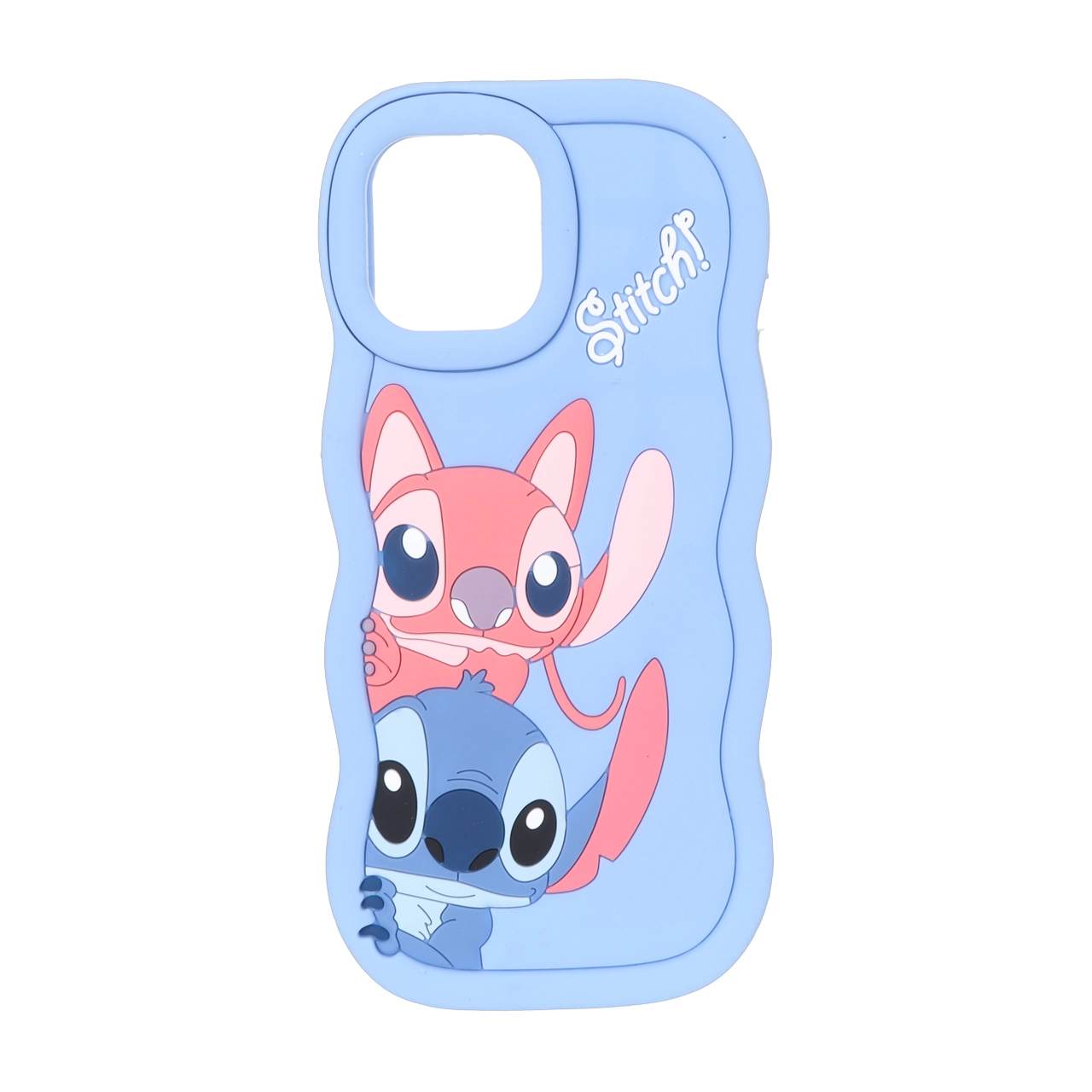 قاب سیلیکونی کنگره ای Stitch برجسته فانتزی Apple iPhone 15 / iPhone 14 / iPhone 13 – آبی — تصویر ۲
