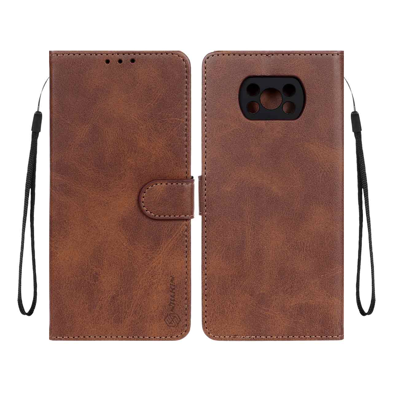 1014984 کیف موبایل مگنتی Nillkin مدل Xiaomi Poco X3 / Poco X3 Pro / Poco X3 NFC - قهوه ای - تصویر 1
