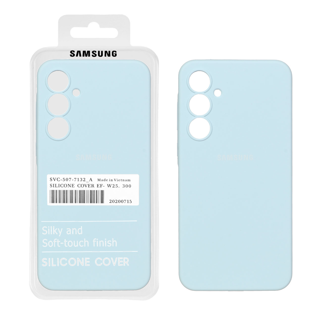 1126898 قاب سیلیکونی پاک کنی اورجینال درجه یک Samsung Galaxy A55 - آبی روشن (پک دار) - تصویر 1