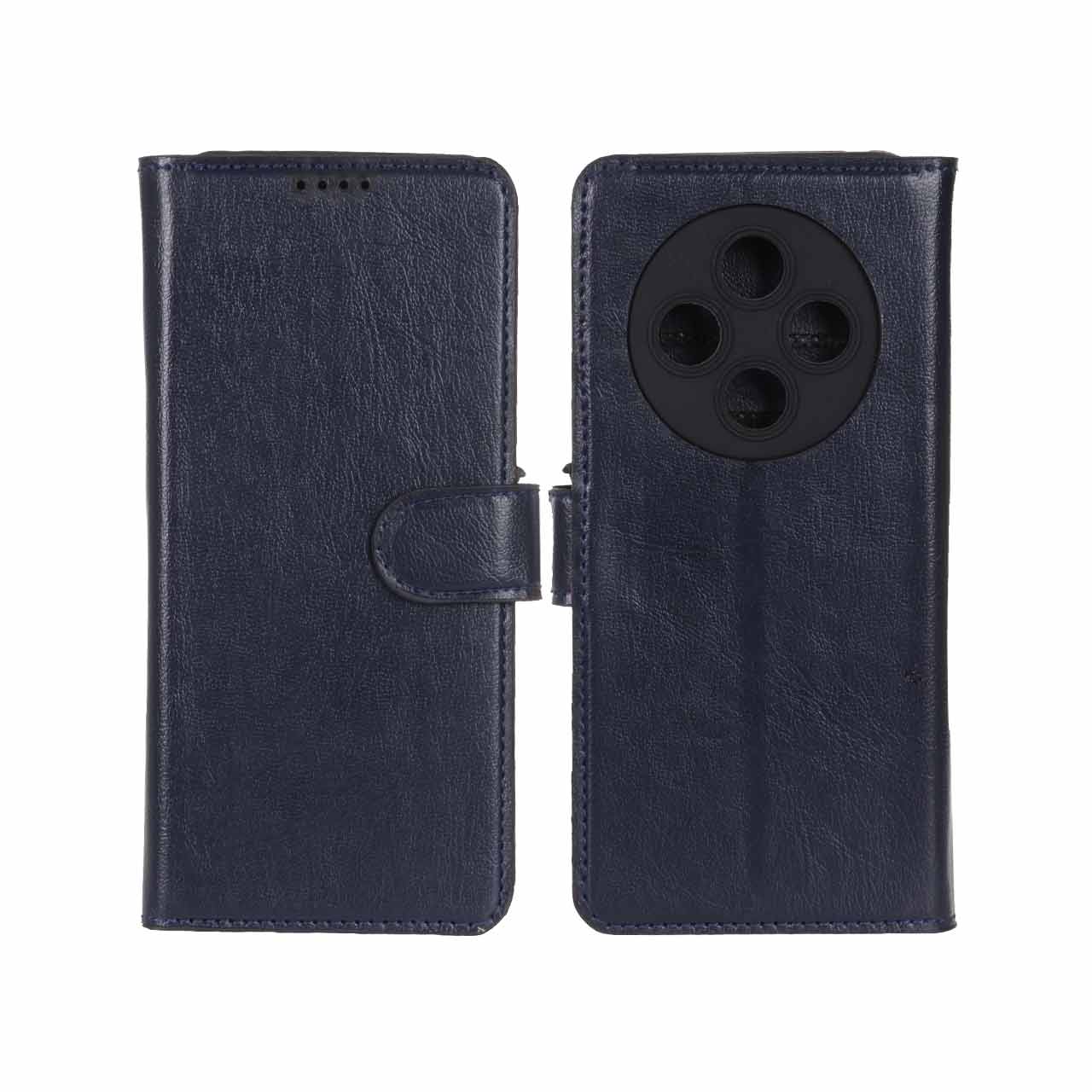 1258290 کیف موبایل چرمی مگنتی محافظ لنزدار Xiaomi Redmi 14C / Redmi A3 Pro / Redmi A4 / Poco C75 - سرمه ای - تصویر 1