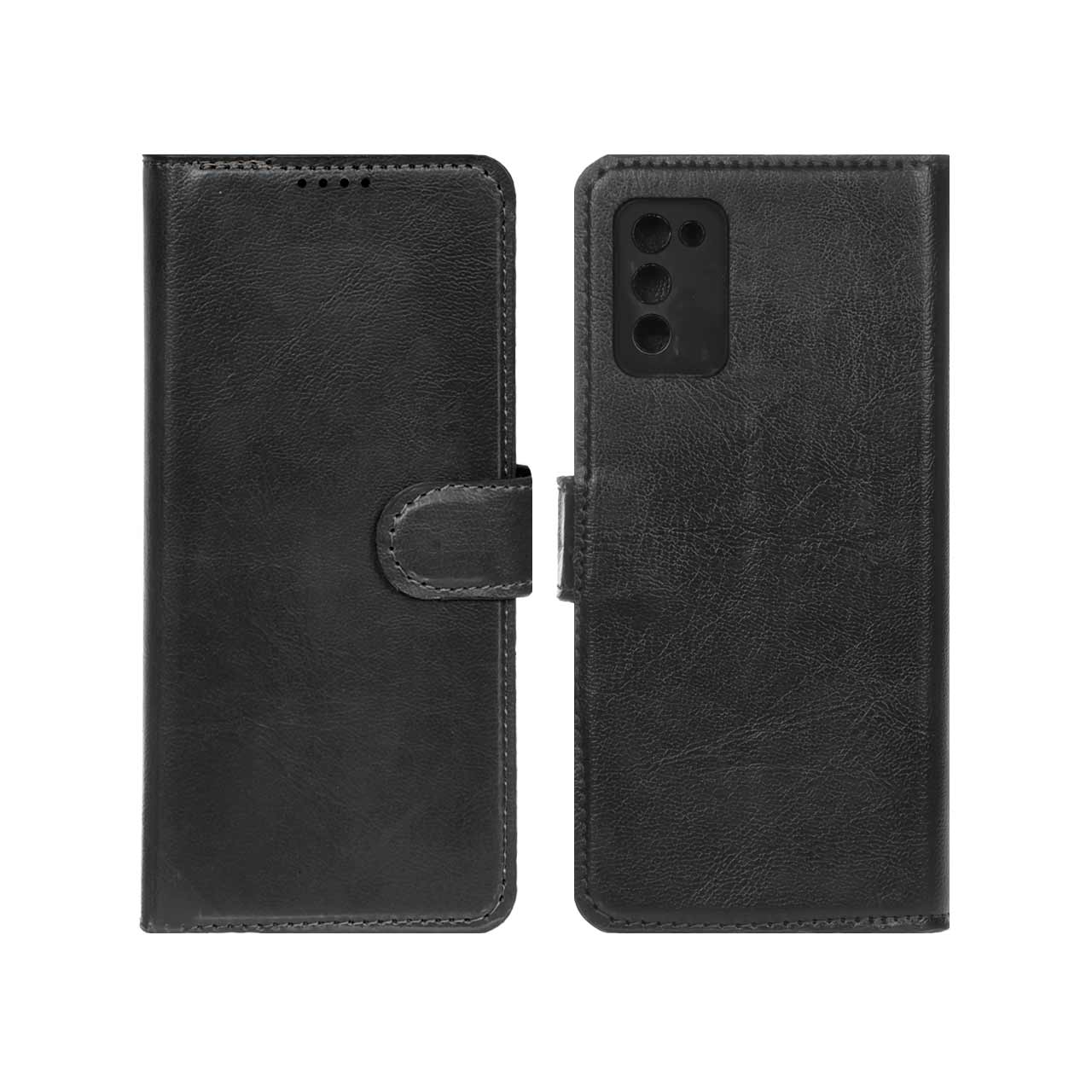 1265538 کیف موبایل چرمی مگنتی محافظ لنزدار Samsung Galaxy A03s / A02s - مشکی - تصویر 1