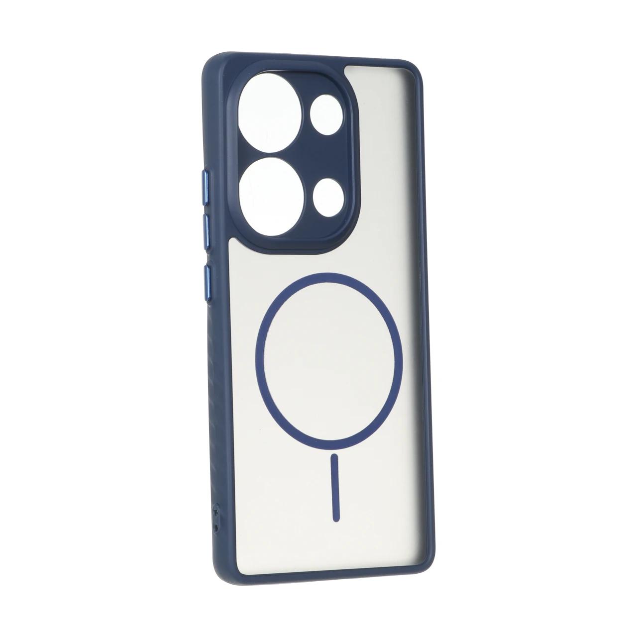 4583552 قاب مات طرح مگ سیف دور هاشور محافظ لنزدار Xiaomi Redmi Note 14S / Note 13 Pro 4G / Poco M6 Pro 4G - سرمه ای - تصویر 1