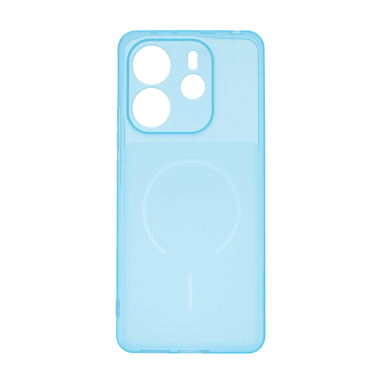 4583712 قاب ژله ای شفاف مستطیلی طرح مگ سیف محافظ لنزدار Xiaomi Redmi Note 14 4G - آبی - تصویر 1
