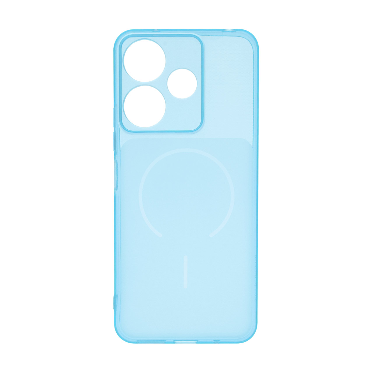 4583720 قاب ژله ای شفاف مستطیلی طرح مگ سیف محافظ لنزدار Xiaomi Redmi 13X / Redmi 13 4G / Poco M6 4G - آبی - تصویر 1