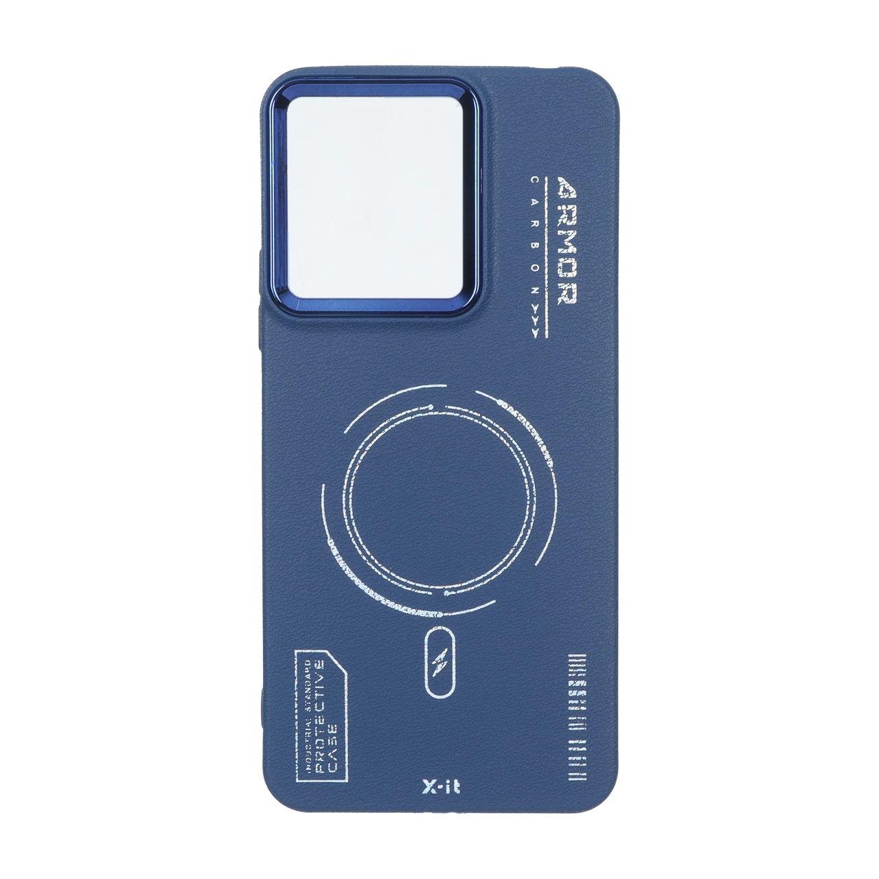 4600442 قاب Armor لنز متال Texture طرح مگ سیف Xiaomi Redmi 13X / Redmi 13 4G / Poco M6 4G - سرمه ای - تصویر 1