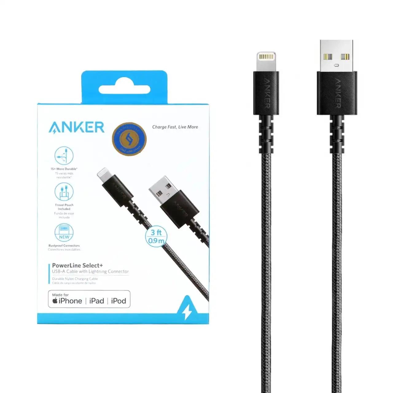 4611060 کابل شارژ 0.9 متری آیفون ANKER مدل PowerLine Select+ A8012 - مشکی (گارانتی 18ماهه شرکتی) - تصویر 1
