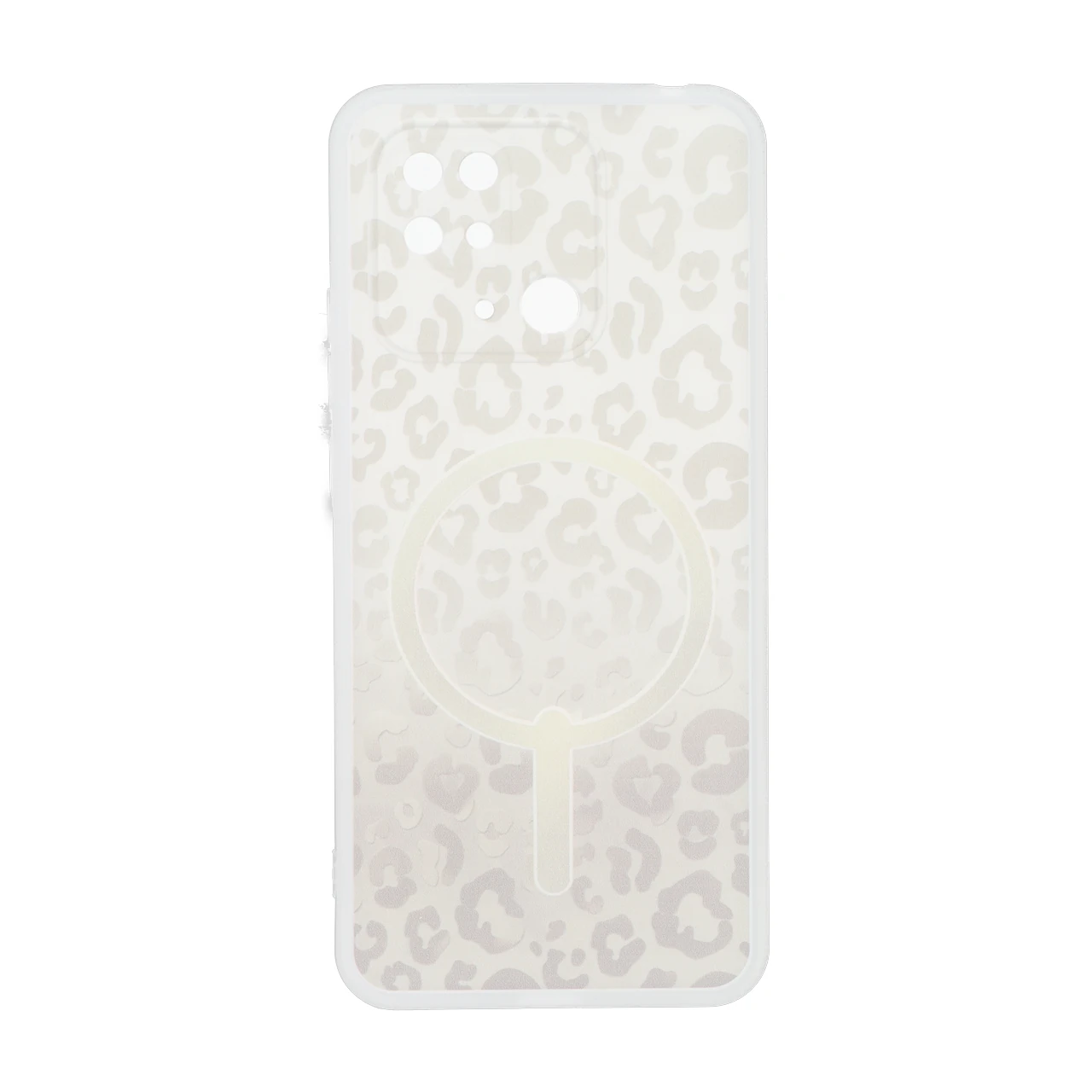 4630236 قاب ژله ای پلنگی طرح مگ سیف دور مات محافظ لنزدار Xiaomi Redmi 10C / Redmi 10 Power / Poco C40 - کرم - تصویر 1