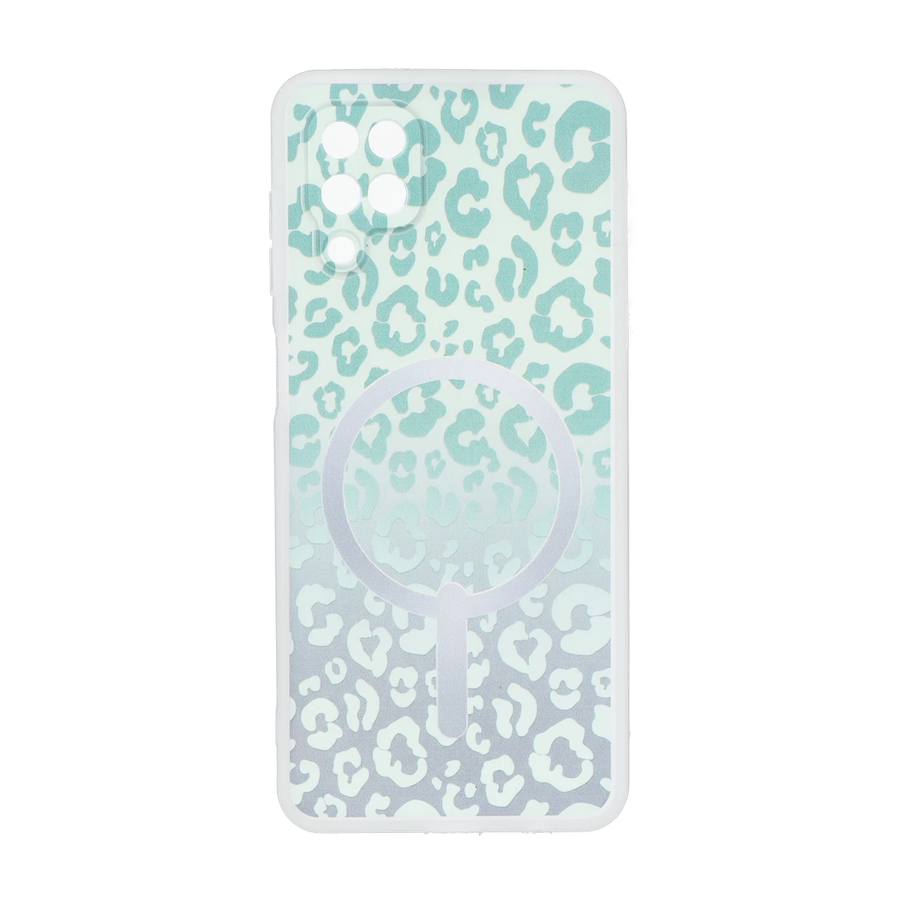 4630558 قاب ژله ای پلنگی طرح مگ سیف دور مات محافظ لنزدار Samsung Galaxy A12 / M12 / F12 - سبز - تصویر 1