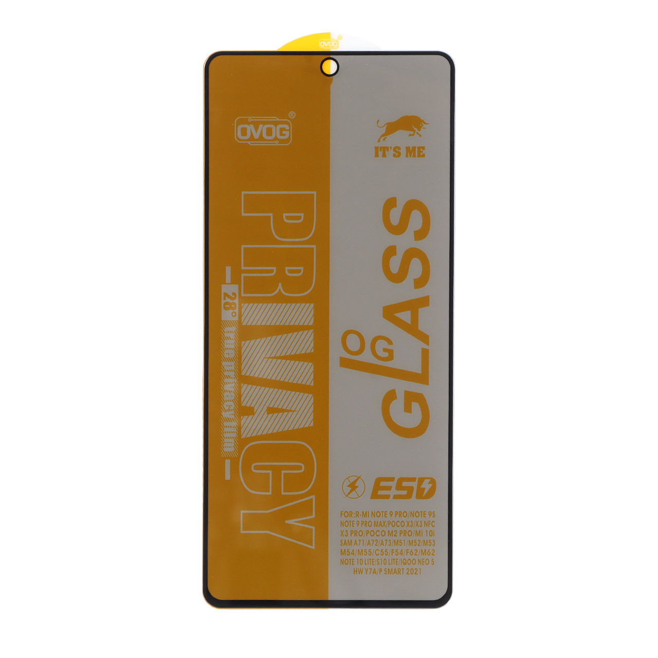 4630988 محافظ صفحه نمایش شیشه ای درجه یک Full Cover Privacy OG - ESD OVOG مدل Samsung Galaxy A71 / A72 / A73 / M51 / M52 / M53 / M54 / M62 / Note 12 Pro 5G / Note 12 Pro Plus / Poco X5 Pro / Poco F5 - تصویر 1