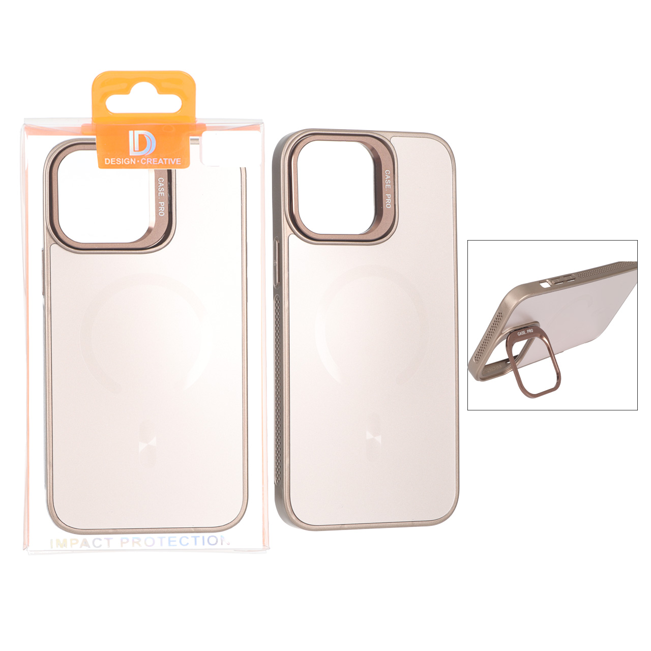 4632486 قاب اورجینال PVD Case Pro استندشو MagSafe مدل Apple iPhone 13 Pro Max - صحرایی (پک دار) - تصویر 1