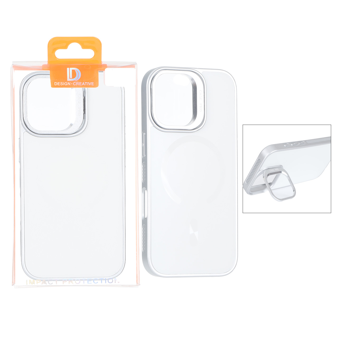 4632544 قاب اورجینال PVD Case Pro استندشو MagSafe مدل Apple iPhone 17 - نقره ای (پک دار) - تصویر 1