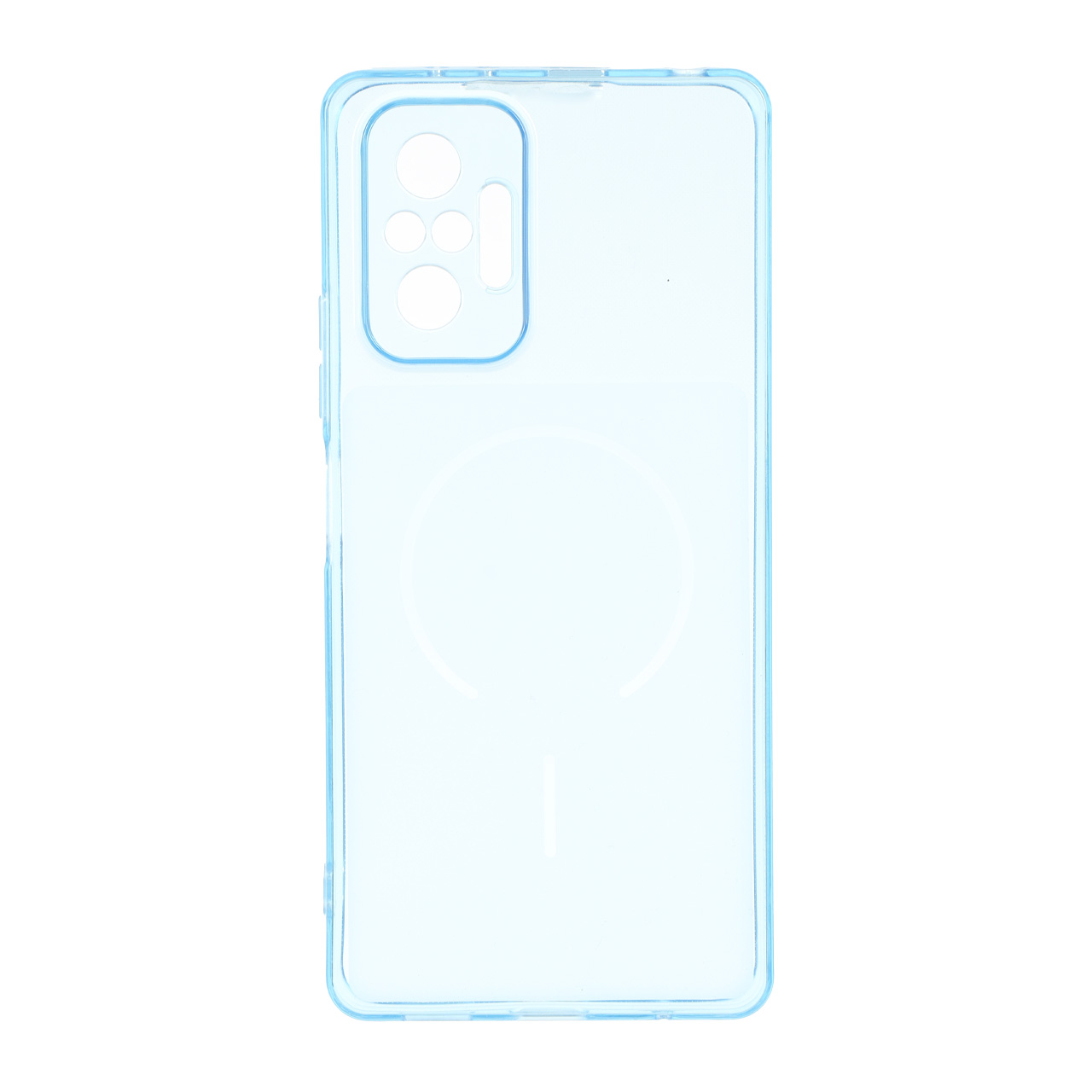 4636640 قاب ژله ای شفاف مستطیلی طرح مگ سیف محافظ لنزدار Xiaomi Redmi Note 10 Pro 4G / Redmi Note 10 Pro Max - آبی - تصویر 1