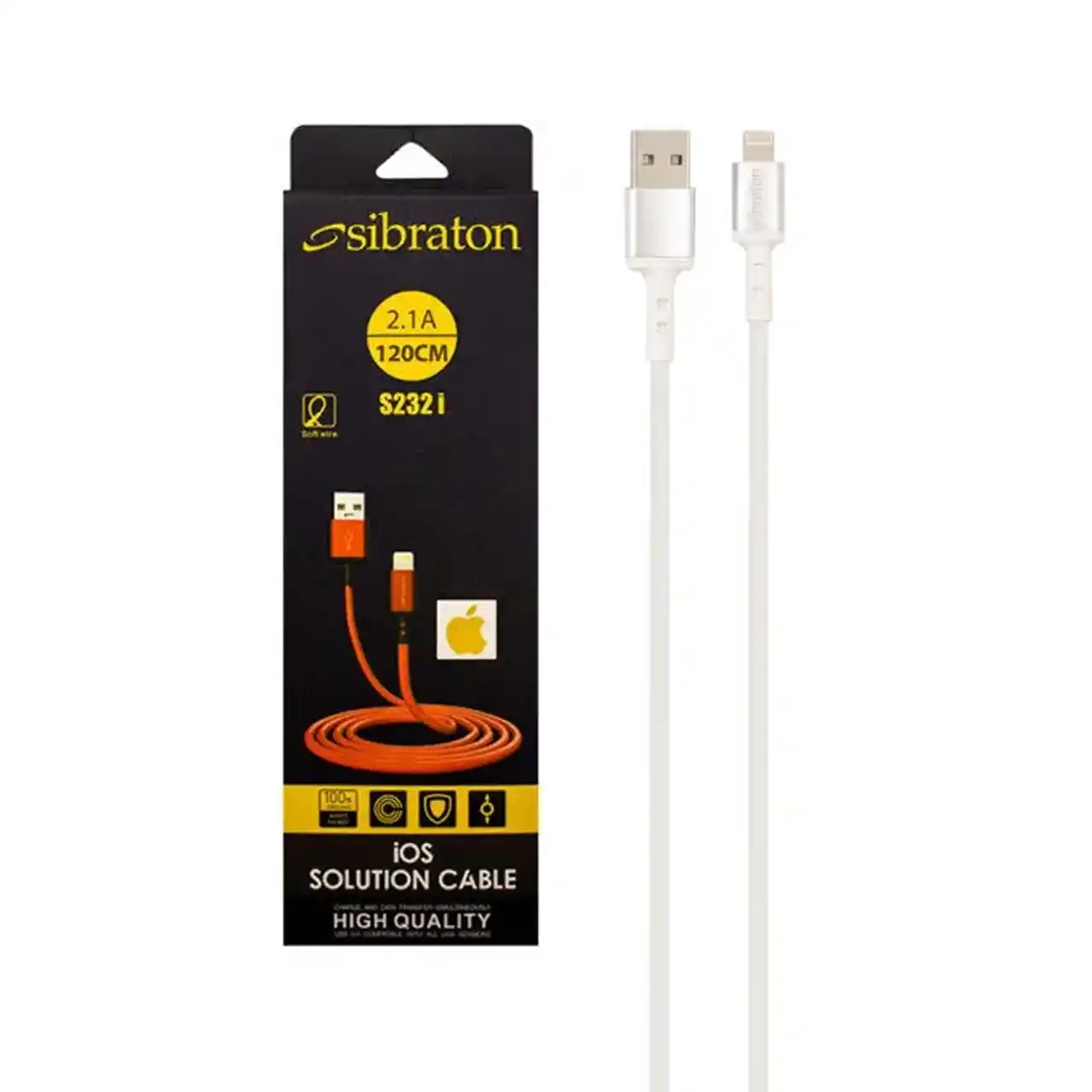 4644810 کابل شارژ آیفون Sibraton مدل S232 i - سفید (گارانتی متین) - تصویر 1