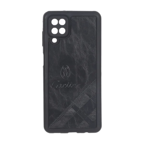 قاب طرح چرم Cartier محافظ لنزدار Samsung Galaxy A12 / M12 / F12 - مشکی