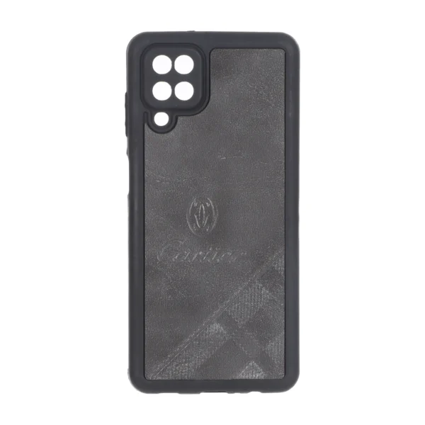 قاب طرح چرم Cartier محافظ لنزدار Samsung Galaxy A12 / M12 / F12 - خاکستری