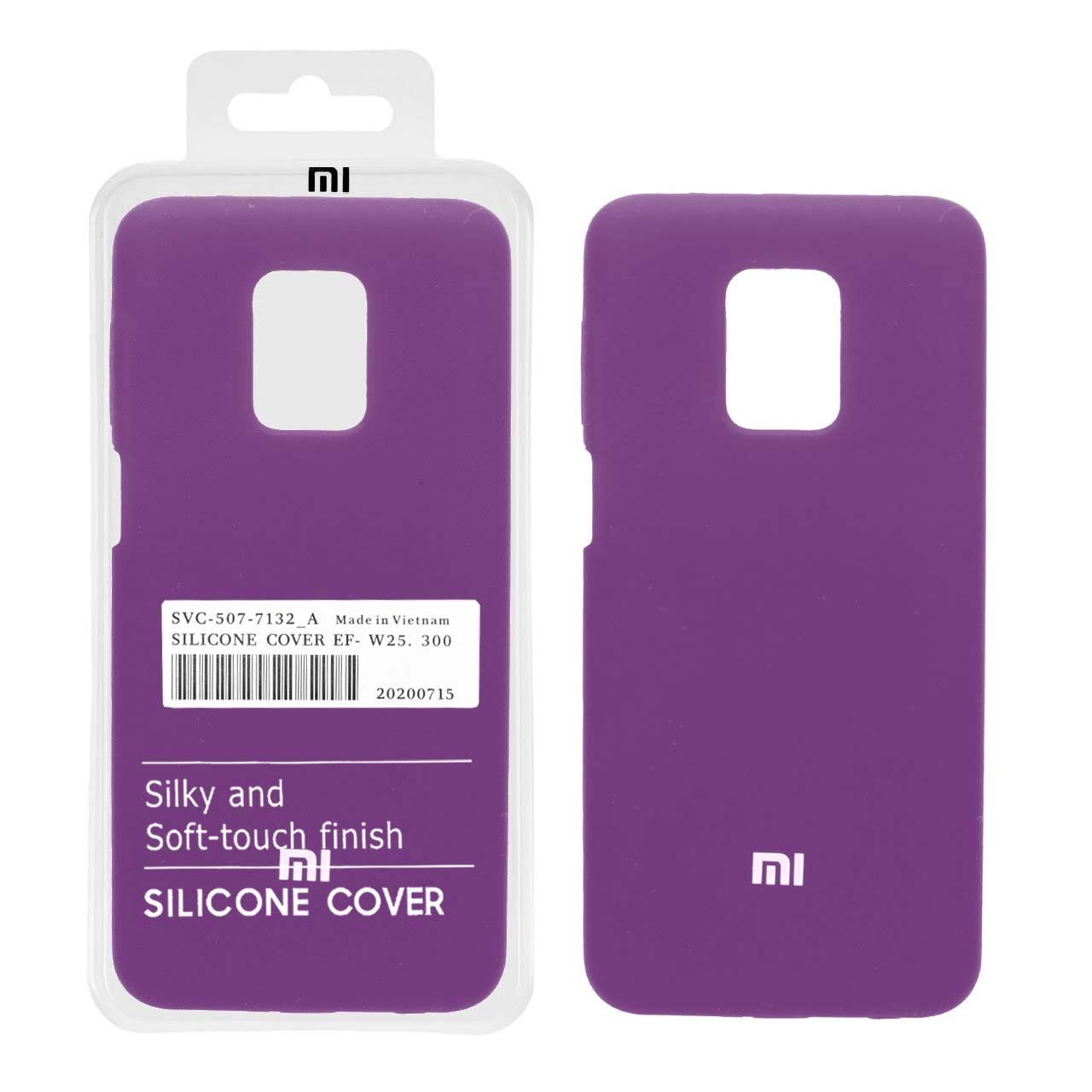 811214 قاب سیلیکونی پاک کنی اورجینال درجه یک Xiaomi Redmi Note 9S / Redmi Note 9 Pro/ Redmi Note 9 Pro Max / Poco M2 Pro/ Redmi Note10 Lite - ارغوانی (پک دار) - تصویر 1