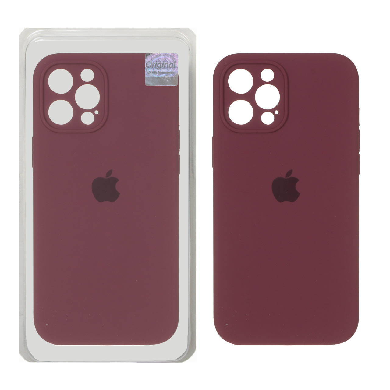 1393680 قاب سیلیکونی پاک کنی اورجینال Master Quality مدل Apple iPhone 12 Pro Max - زرشکی (پک دار) - تصویر 1